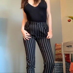 High Waisted Pinstripe Pants